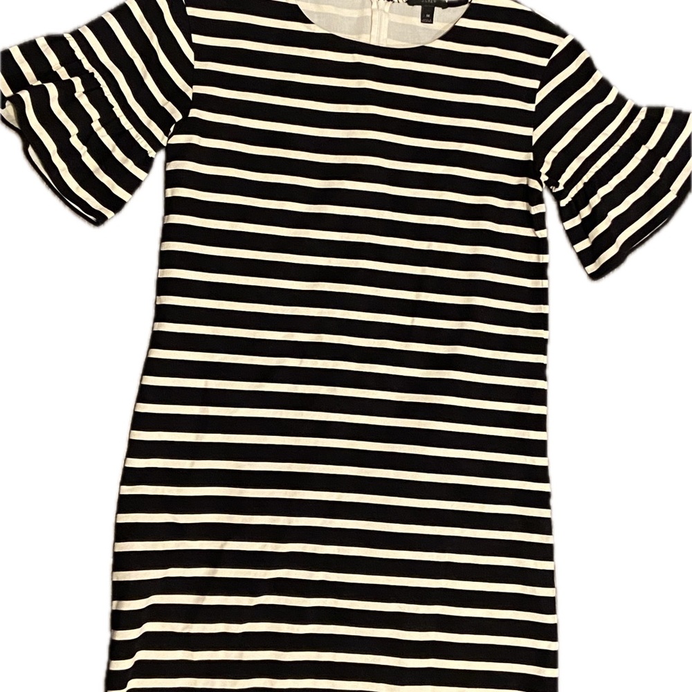 J.Crew Black and White Striped Dress